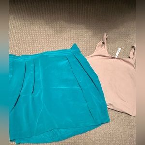 Babaton nude tank and silk skirt